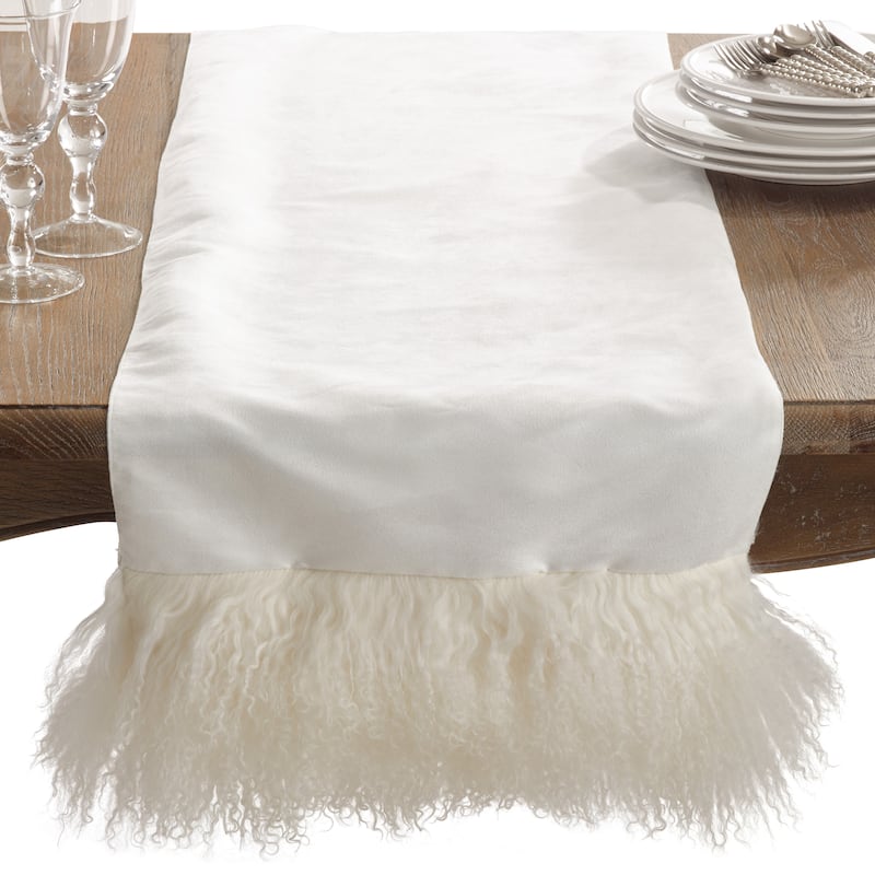 Mongolian Lamb Fur Table Runner