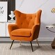 preview thumbnail 17 of 141, Eusebio Tufted Velvet Accent Chair with Wingback, Arms, and Metal Gold Legs for Living Room or Bedroom by HULALA HOME ORANGE