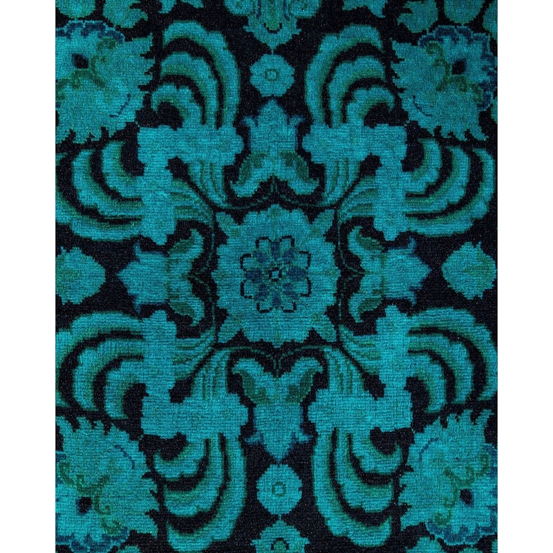 Fine Vibrance, One-of-a-Kind Hand-Knotted Area Rug - Green, 4' 1" x 6' 5" - 4' 1" x 6' 5"