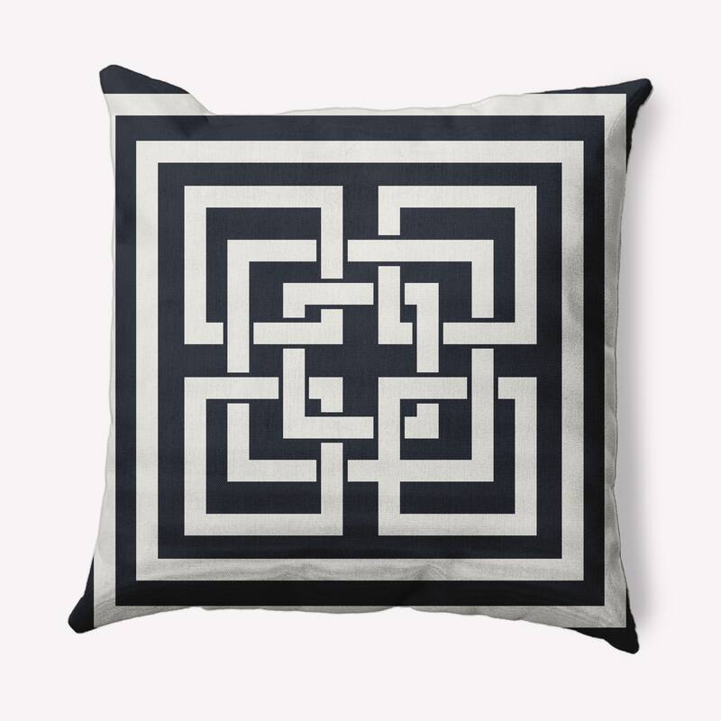 Greek New Key Nautical Decorative Indoor Pillow - Shark Blue - 26" x 26"