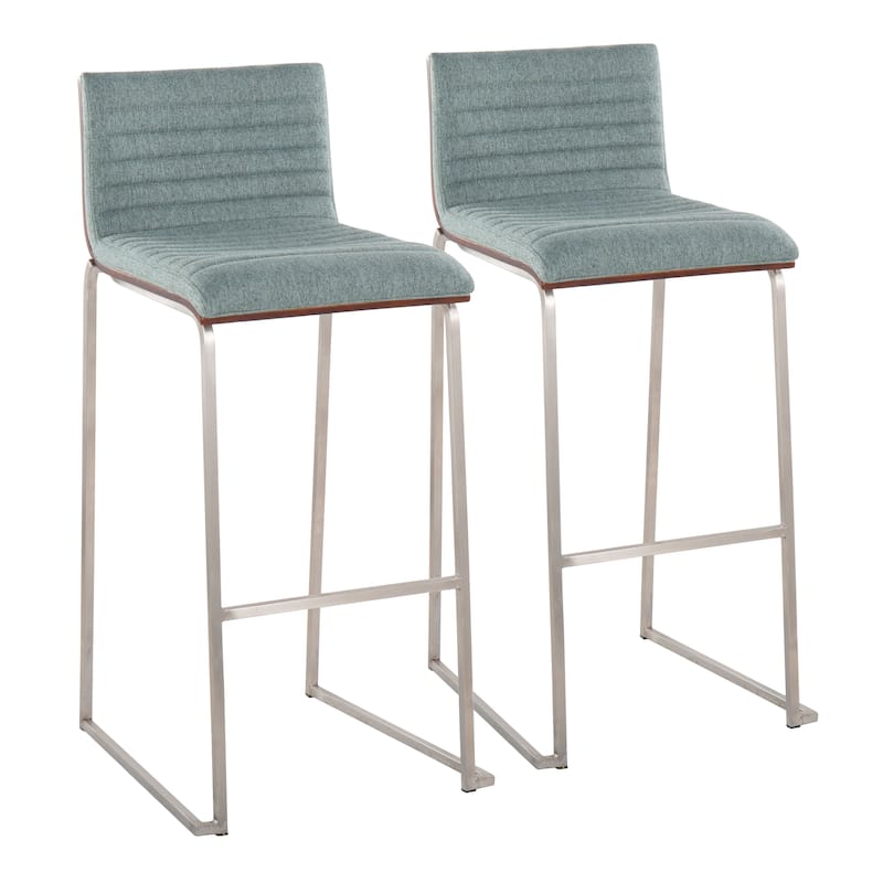 Silver Orchid Magda 30" Fixed-Height Upholstered Bar Stool (Set of 2)