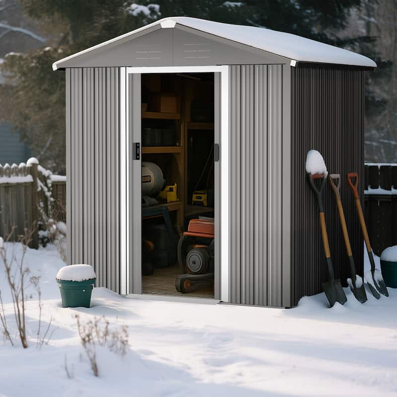 Metal Outdoor Garden Shed Storage Tool Shed with Sliding Doors
