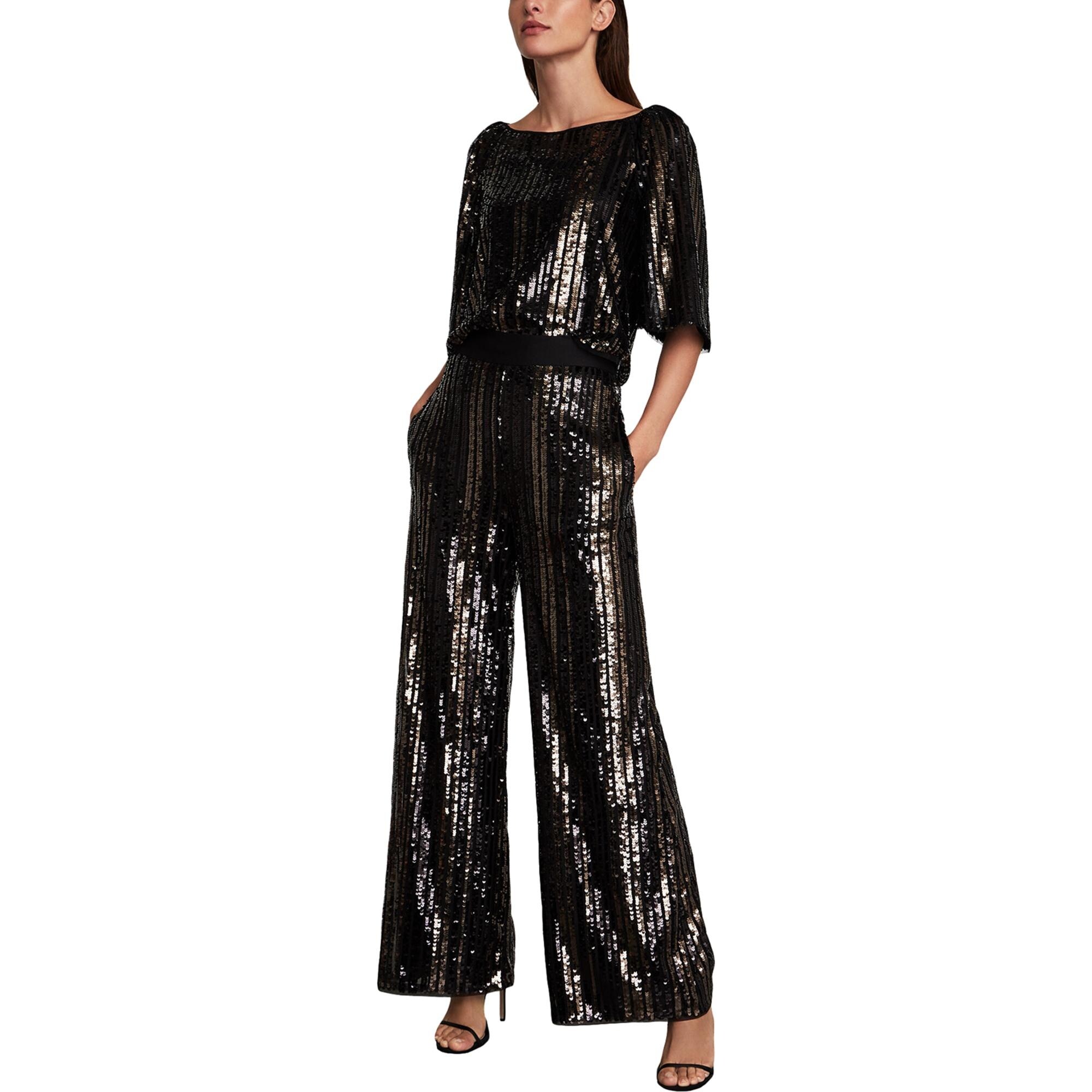 BCBGMAXAZRIA Womens Wide Leg Satin Pant