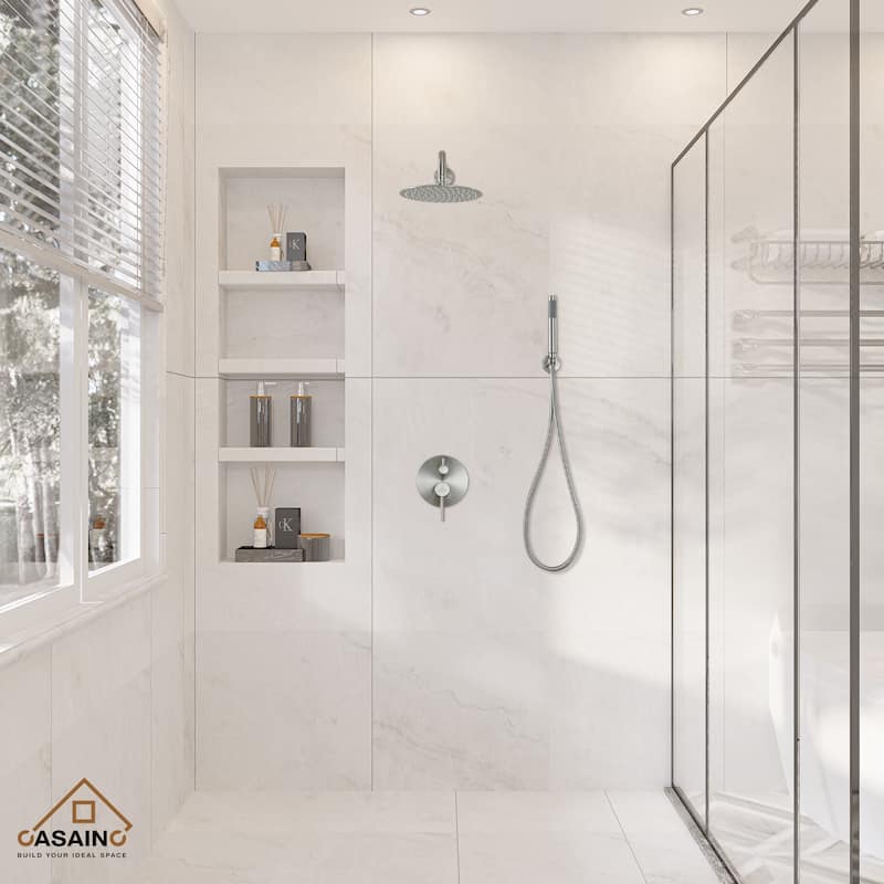 CASAINC 2-Function 10-In Wall Mounted Shower System - Brushed Nickel