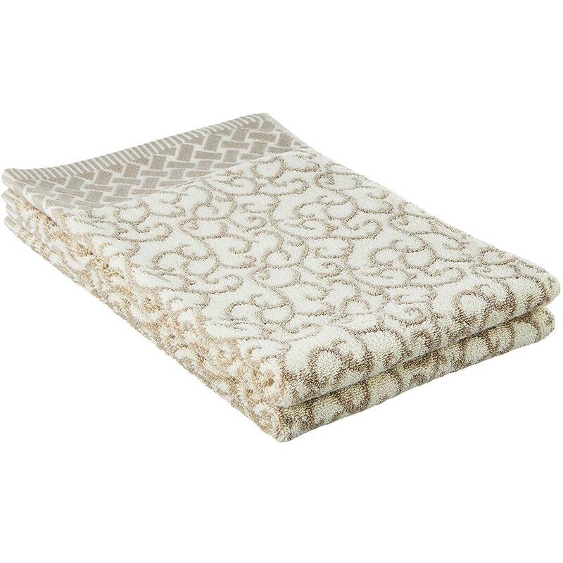 Violet Linen Swirl Pattern, 100% Cotton Highly Absorbent Jacquard Fashion Towel, 20" by 30", Hand Towels, Set of 2 - 20" X 30"