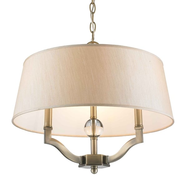 slide 2 of 3, Wry Lighting Waverly 3-light Semi-Flush Mount in Aged Brass
