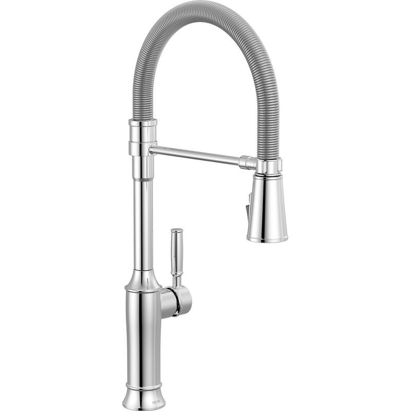Delta 9684-DST Renaldi 1.8 GPM Single Hole Pre-Rinse Kitchen Faucet - Lumicoat Chrome