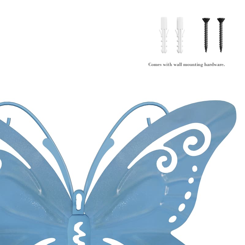 Lavish Home 3-Piece Butterfly Metal Wall Art Set