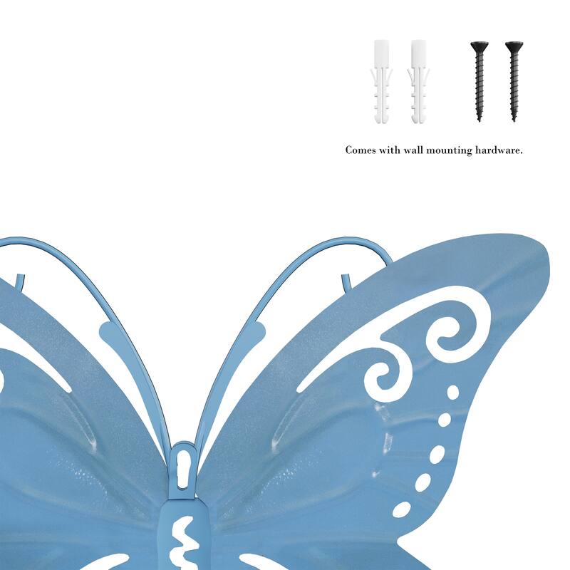 Lavish Home 3-Piece Butterfly Metal Wall Art Set