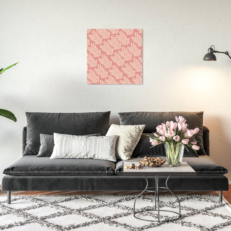 Wynwood Studio Canvas Abstract Ferns like Arrows Pink and Rose Pink Modern & Contemporary Wall Art Canvas Print