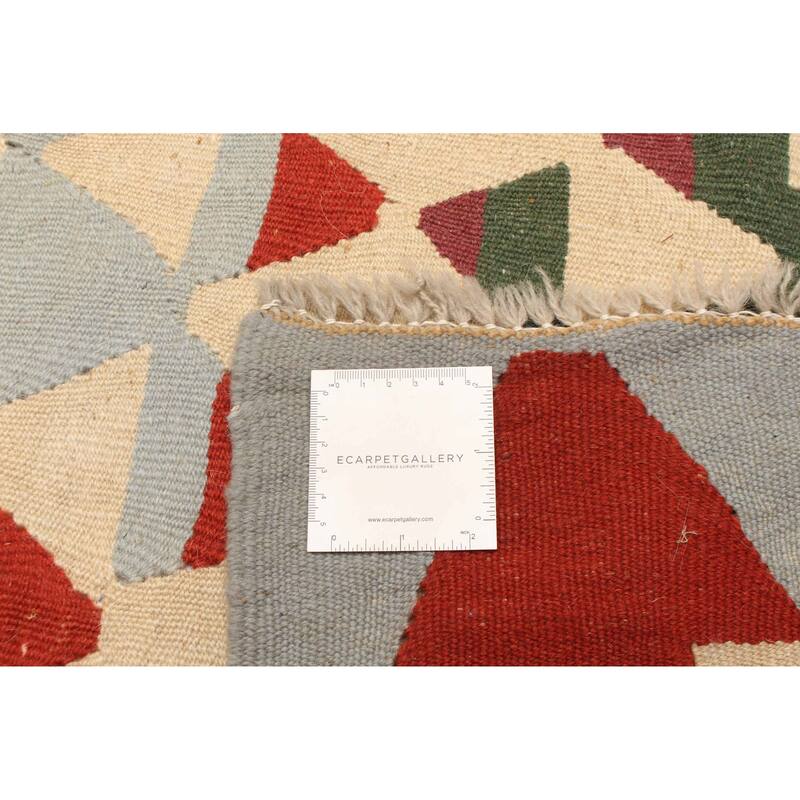 ECARPETGALLERY Flat-Weave Sivas Cream Wool Kilim - 6'4 x 8'9