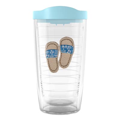 Tervis Sandy Slides Made in USA Double Walled Insulated Tumbler Travel 16oz, Blue