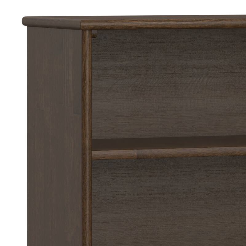 WYNDENHALL Tierney SOLID HARDWOOD 30 x 64 inch Modern Low Bookcase in Teak Brown - 14" d x 64" w x 30" h