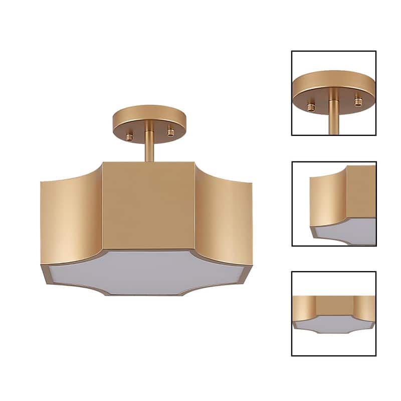 3 Light bulbs light gold light fixture acrylic, metalc ceiling light - N/A