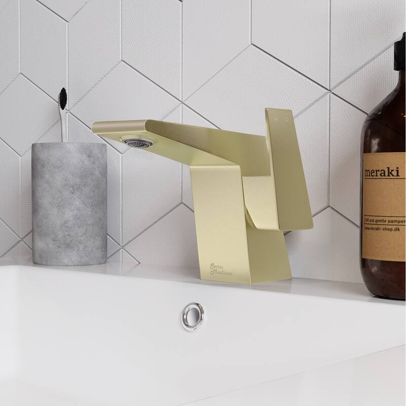 Swiss Madison SM-BF30 Carre 1.2 GPM Single Hole Bathroom Faucet - Brushed Gold