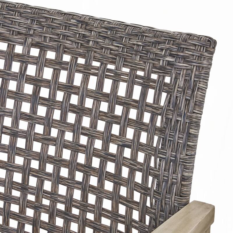 WOOD and WICKER CLUB CHAIR (Set of 2)