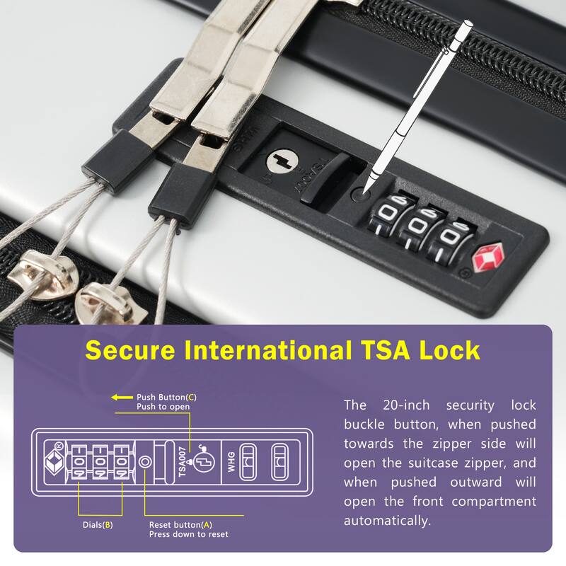 Front Opening Luggage Set 3 Piece,USB Port, Expandable Luggage with Handle Bag Spinner Wheels TSA Lock