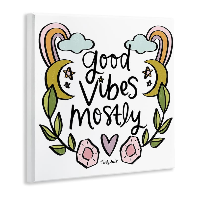 Stupell Good Vibes Mostly Wall Plaque Art Design By Mandy Ford Art + Illustration