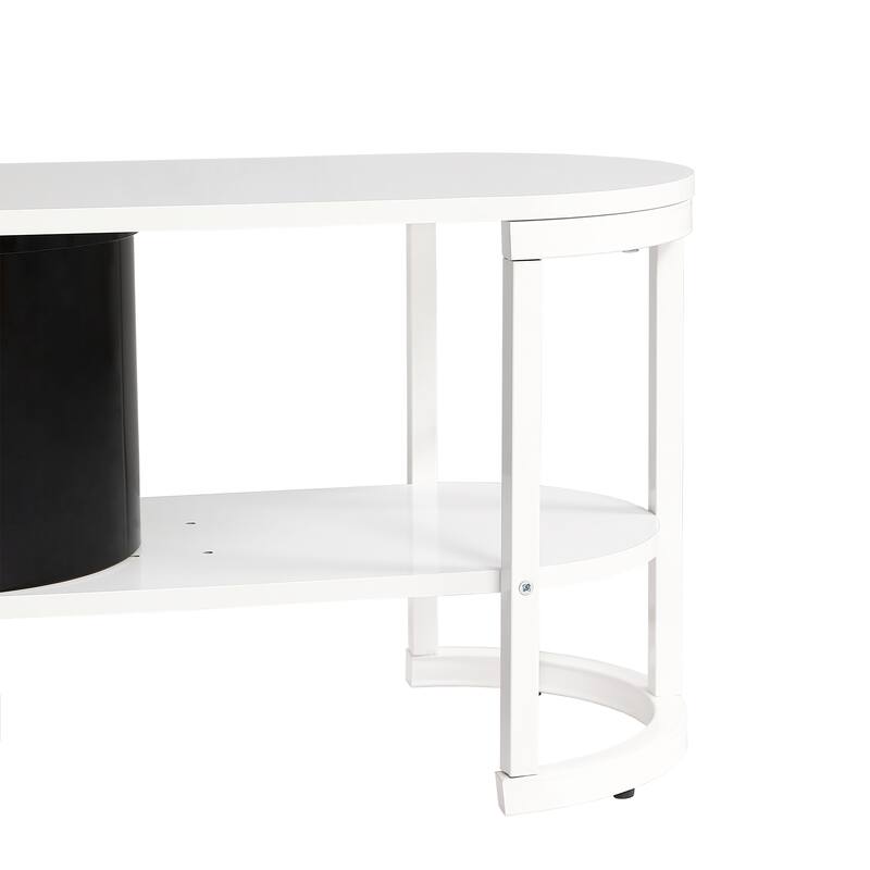 67.7"-76.4" Modern TV Stand with Adjustable Length & Height, 3 Storage Drawers, Metal Legs for Living Room