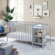 preview thumbnail 1 of 13, Modern 3-in-1 Solid Wood Convertible Crib and Changer Combo Gray