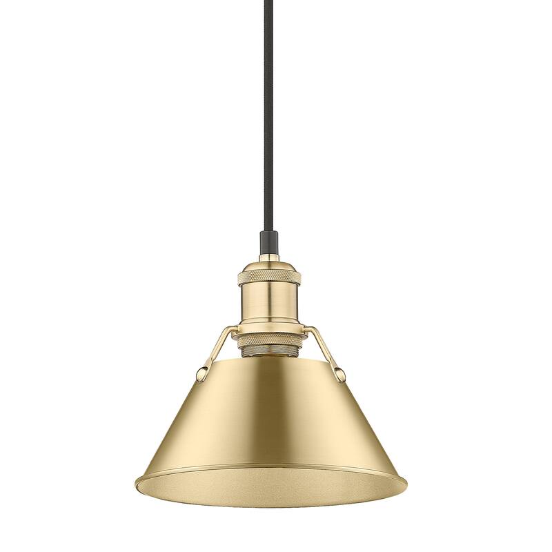 Yep by Golden Lighting Orwell 1-light 8in Pendant in Brushed Champagne Brass - Gold