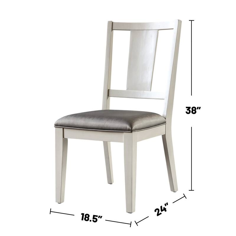 Set of 2 Upholstered Dining Chairs with Faceted Panel Back