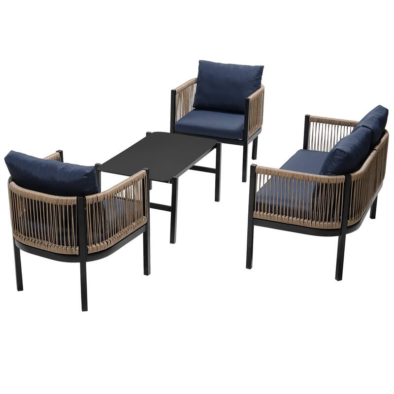 Modular Conversation Sets with Loveseat Sofa, Accent Chairs and Table