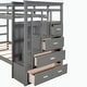 preview thumbnail 27 of 51, Hardwood Twin Over Twin Bunk Bed with Trundle and Staircase