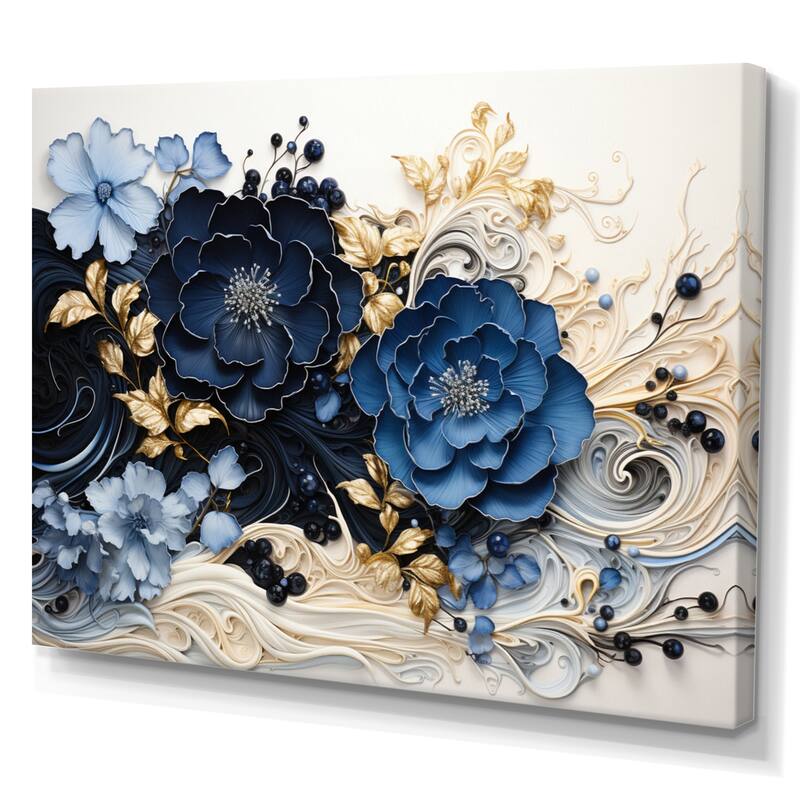 Designart "Liquid Ink Spiralscape I" Abstract Spirals Canvas Wall Art