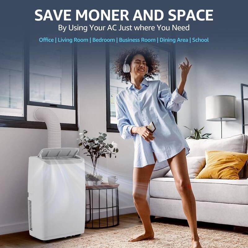 14,000 BTU Air Conditioner-Compact Home A/C Cooling Unit with Built-in Dehumidifier & Fan Modes, Includes Window Mount Kit
