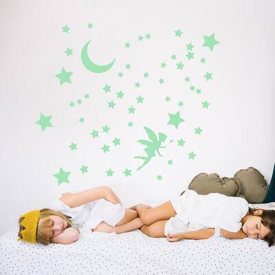 Walplus Glow in Dark Magic Night Fairy Wall Sticker Kids Nursery Decor