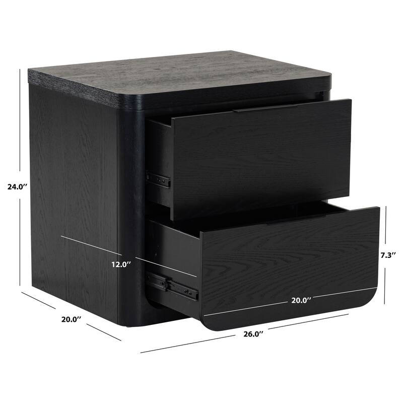 SAFAVIEH Couture Raylie 2 Drawer Wood Nightstand
