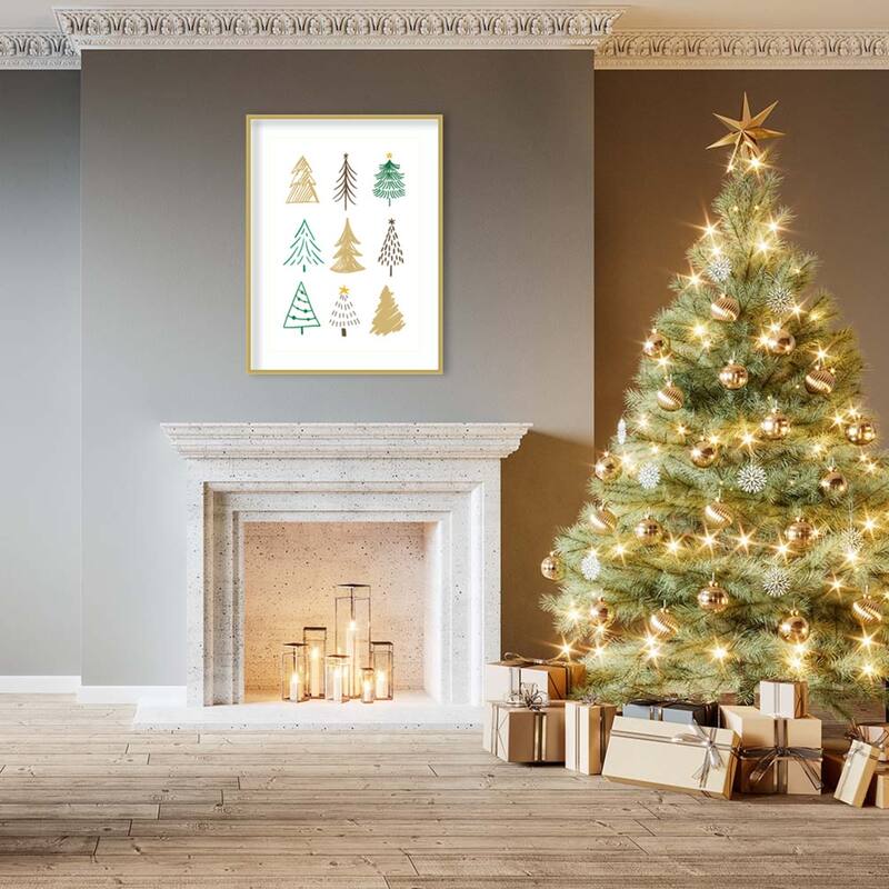 Christmas Trees 1 by Kristina N. Wood Framed Wall Art Print