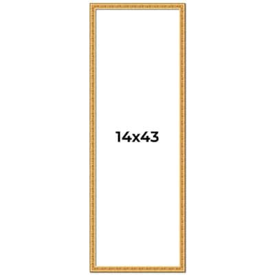 14x43 Frame Gold Real Wood Picture Frame Width 1 inches | Interior