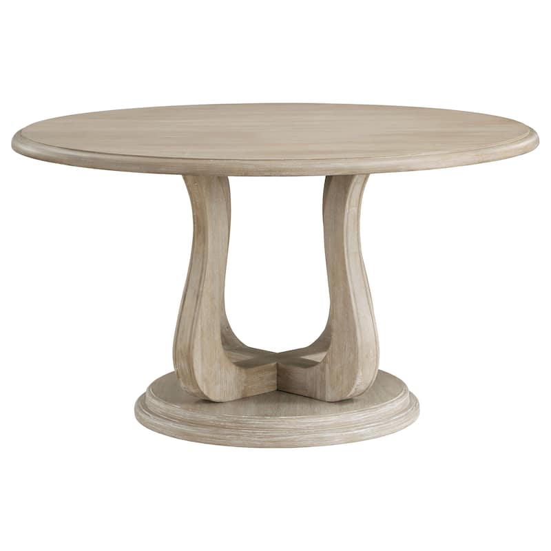 Trofello White Washed 5-piece Round Dining Table Set