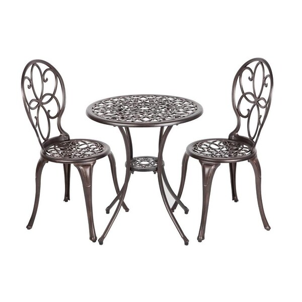 Patio Sense 61490 Arria Antique Bronze Cast Aluminum 3pc. Bistro