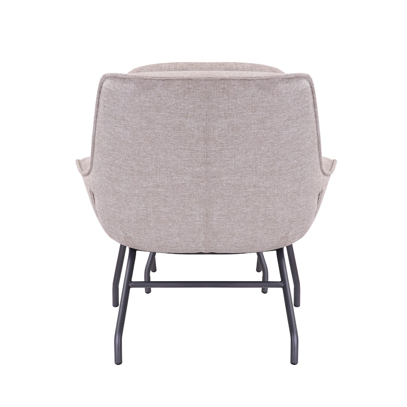 Porthos Home Alson Fabric Accent Chair and Ottoman Set with Steel Legs