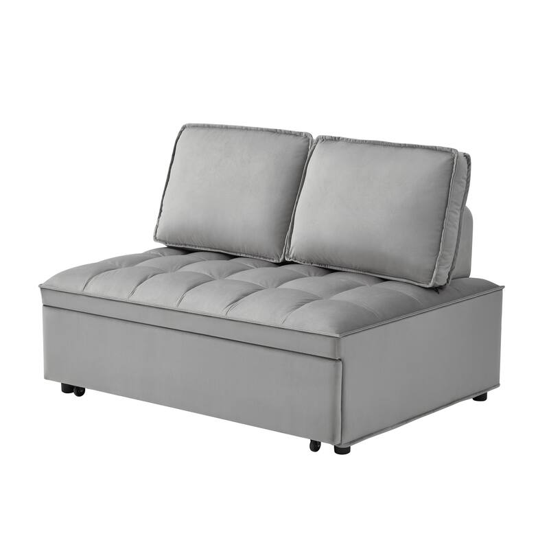 Convertible Sleeper Sofa Bed Modern Design - Grey,2 seats