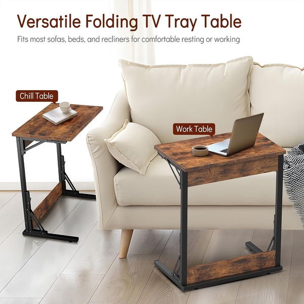 24 Folding C Shaped End Table Small Sofa Side Laptop Desk On Sale Bed Bath Beyond 40131165