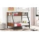 preview thumbnail 13 of 25, Modern Style Steel Frame Bunk Bed with Safety Rail, Built-in Ladder for Bedroom, Dorm, Boys, Girls, Adults