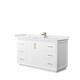 Option White, Bronze Trim, White Cultured Marble Top