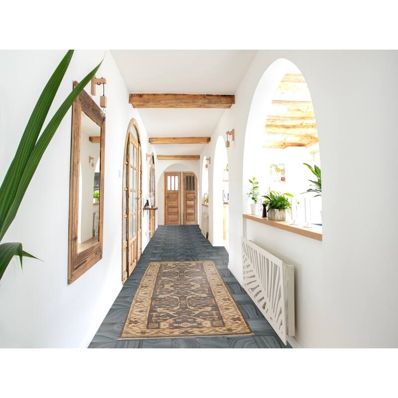 All-Over Oushak Indian Runner Rug Handmade Wool Carpet - 2'9" x 8'3"
