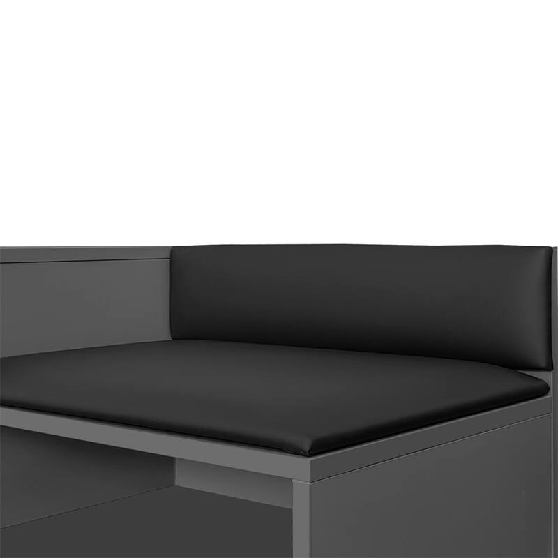 Modern Shoe Storage Bench with Hidden Storage and Upholstered Cushions