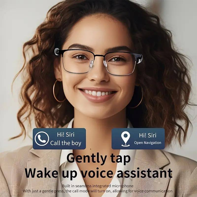 Smart Audio Glasses Auto Dimming Bluetooth Sunglasses with Mic Speaker for Calls Music Outdoor Wear - S