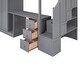preview thumbnail 7 of 34, Twin Loft Bed with Wardrobe, Desk, Drawers, Cabinet, and Staircase, Grey
