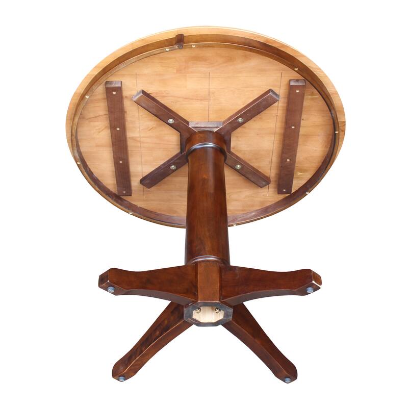 International Concepts Solid Wood 36" Round Pedestal Dining Table