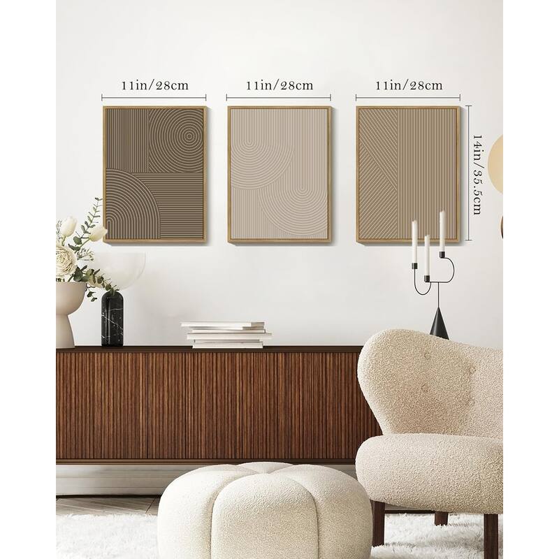Wall Art Modern Boho Neutral Line Wall Decor Geometric Artwork