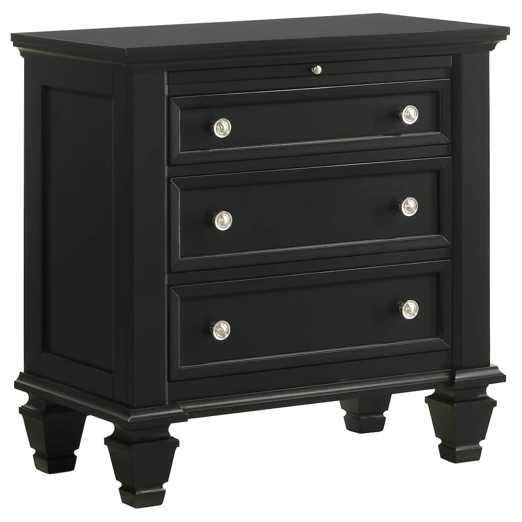 Sandy Beach Coastal 3-drawer Wood Nightstand