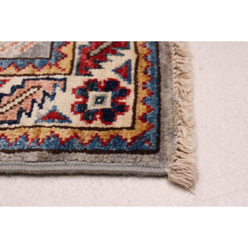 ECARPETGALLERY Hand-knotted Aryana Grey Wool Rug - 2'0 x 6'1