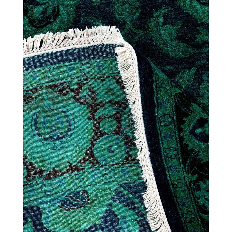 Fine Vibrance, One-of-a-Kind Hand-Knotted Area Rug - Green, 6' 1" x 6' 1" - 6' 1" x 6' 1"